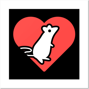 Heart And Pet Rat | Cute Funny Gift Posters and Art